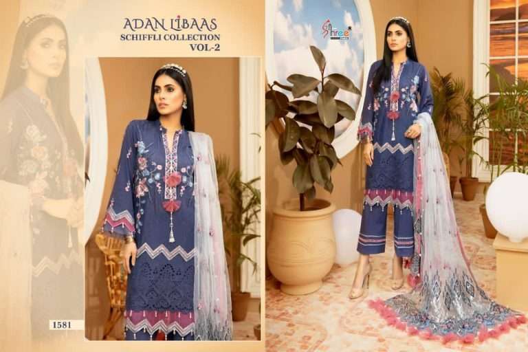 adan libas schiffli collection vol 2 designer pure cotton suit 