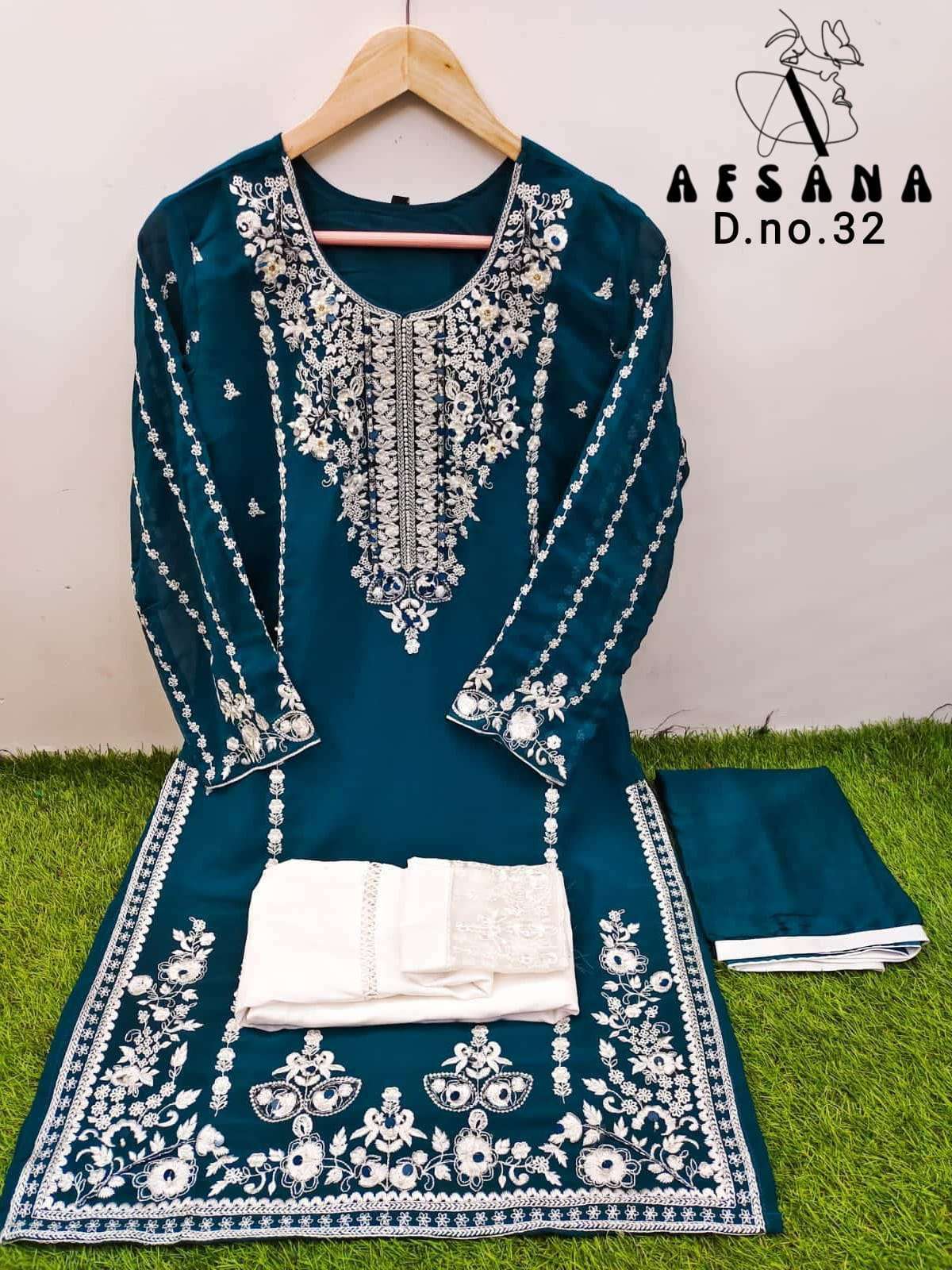 afsana dn 32 faux georgette readymade suit 