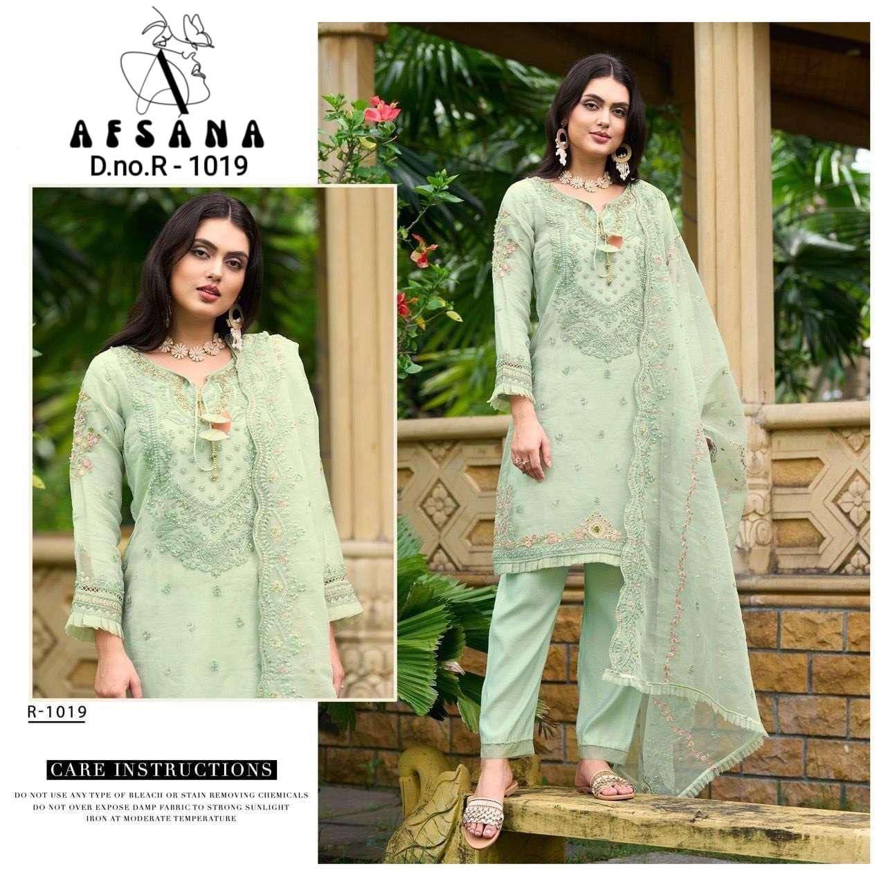 afsana R-1019 pure organza heavy embroidery suit 