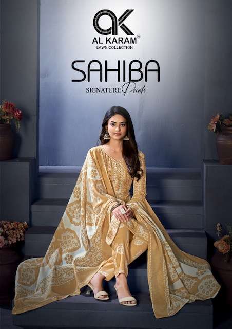 Al Karam Sahiba Signature Print series 1001-1010 Soft Cotton suit