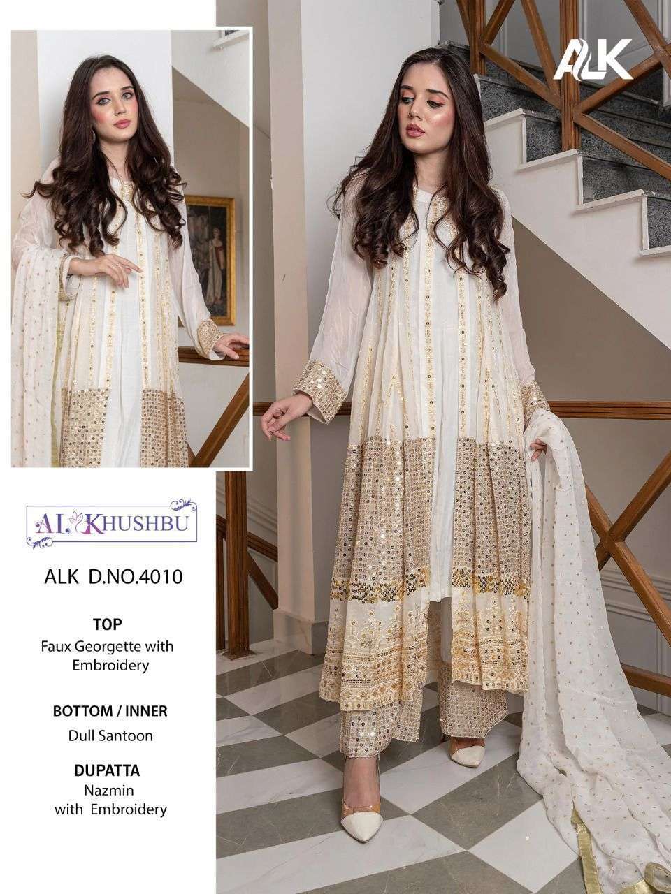 al khushbu 4010 heavy georgette embroidered suit