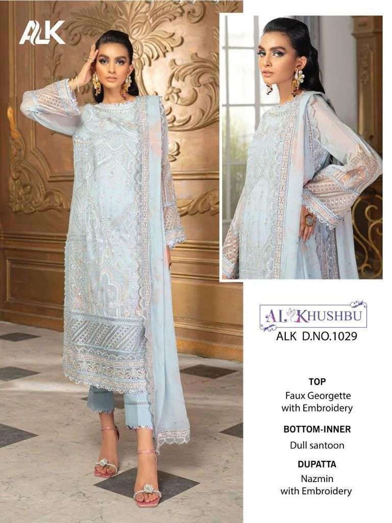 al khushbu d no 1029 faux georgette embroidery suit 