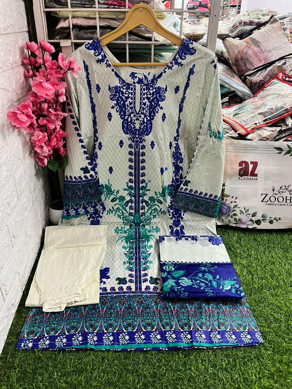 al zohaib zoohra luxury lawn collection series 01-06 Pure Lawn Cotton suit