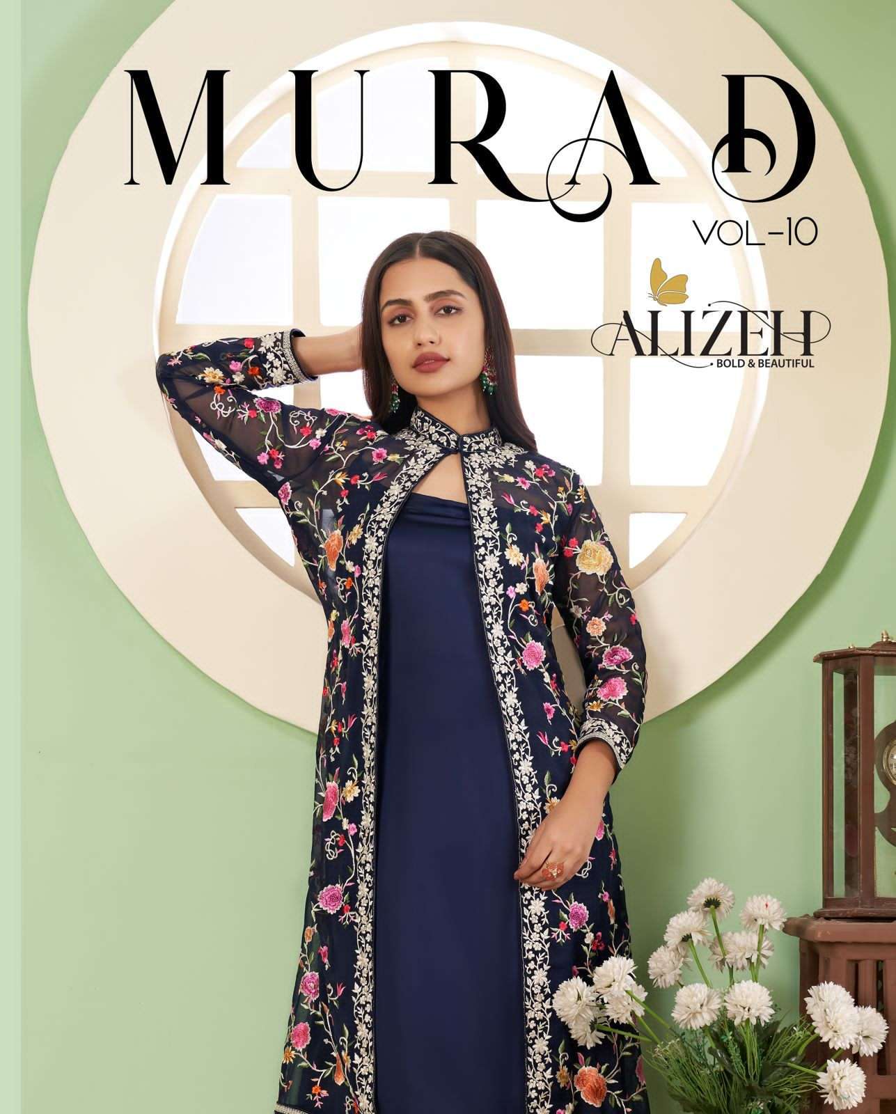 alizeh murad vol 10 series 2052 georgette embroidery suit 