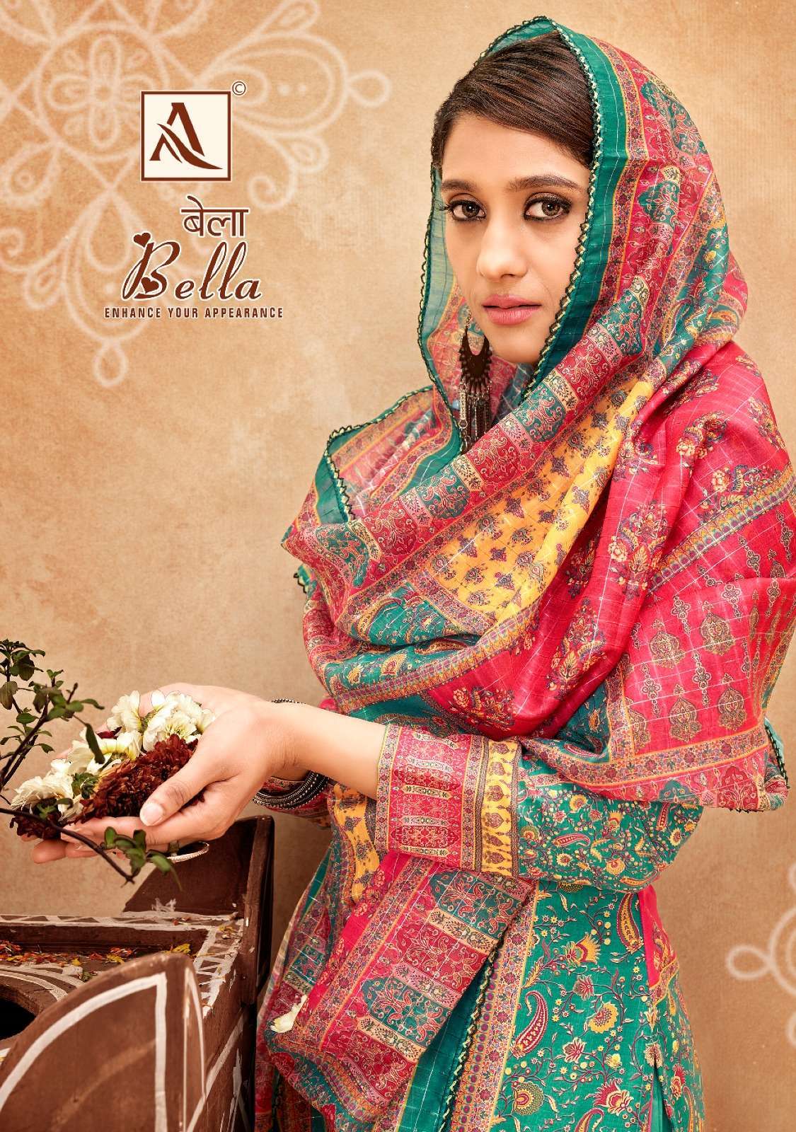 alok suit bella series 1201001-1201006 Pure Maslin Designer Print suit