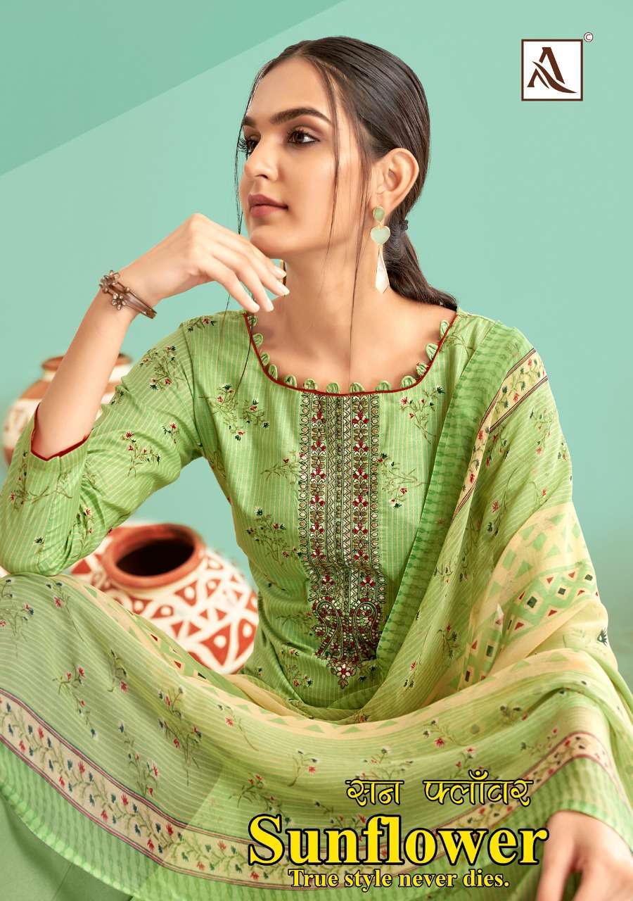 alok suit sunflower series 805001-805010 pure cambric suit 