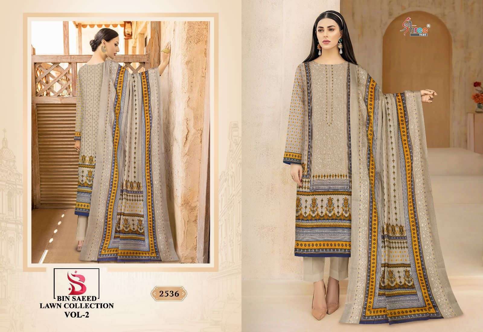 bin saeed lawn collection vol 2 designer pure lawn suit 