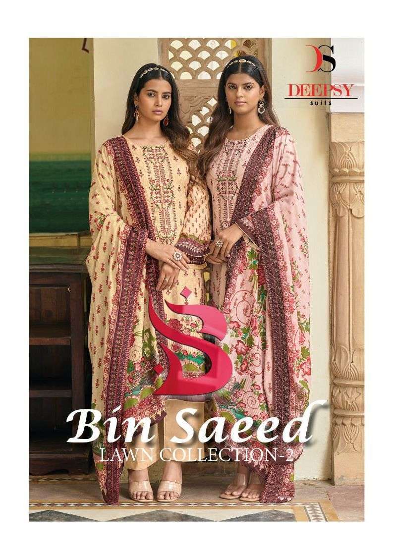 deepsy bin saeed lawn collection vol 2 series 20001-20008 Pure cotton suit