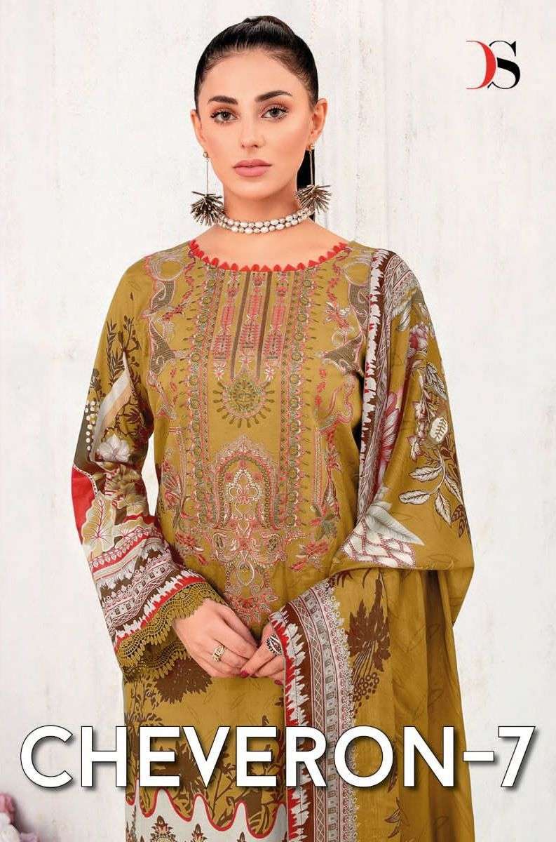 deepsy cheveron lawn vol 7 series 3081-3088 pure cotton suit 