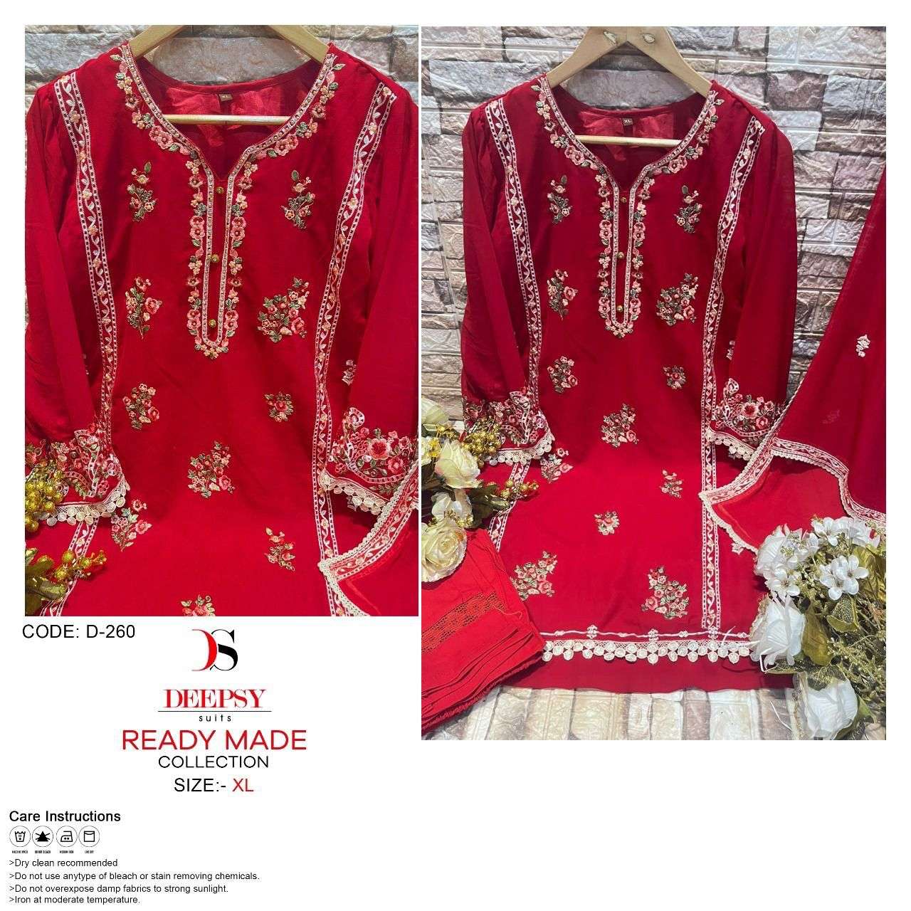 deepsy D-260 designer Georgette with embroidery suit