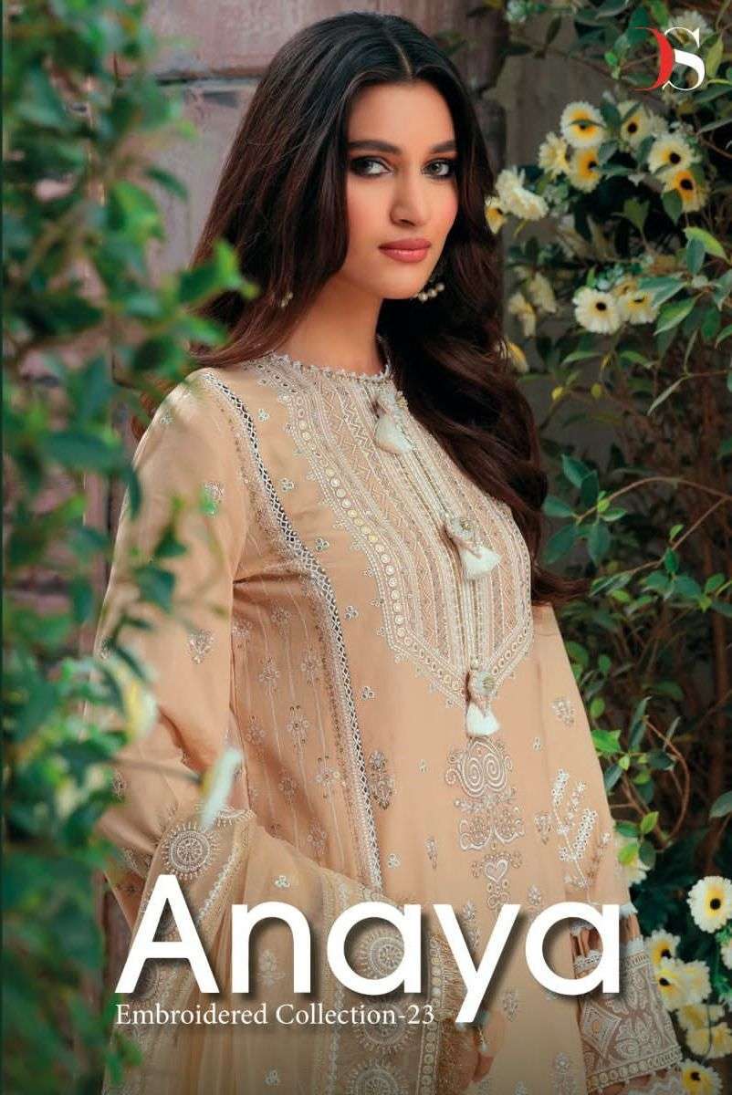 deepsy suits anaya embroidered collection-23 series 3021-3026 pure cotton suit 
