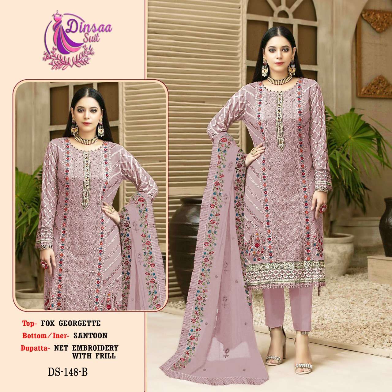 dinsaa suit DS-148 designer georgette suit 