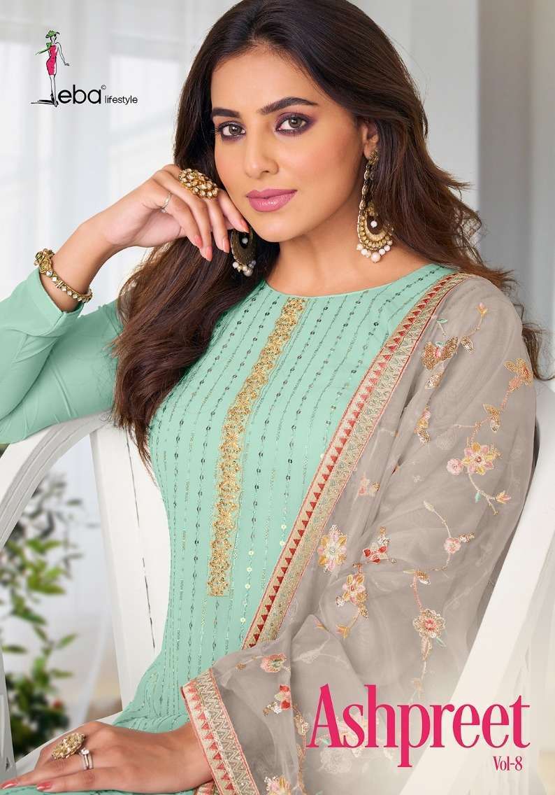 eba ashpreet vol 8 series 1515-1518 chinon georgette suit 