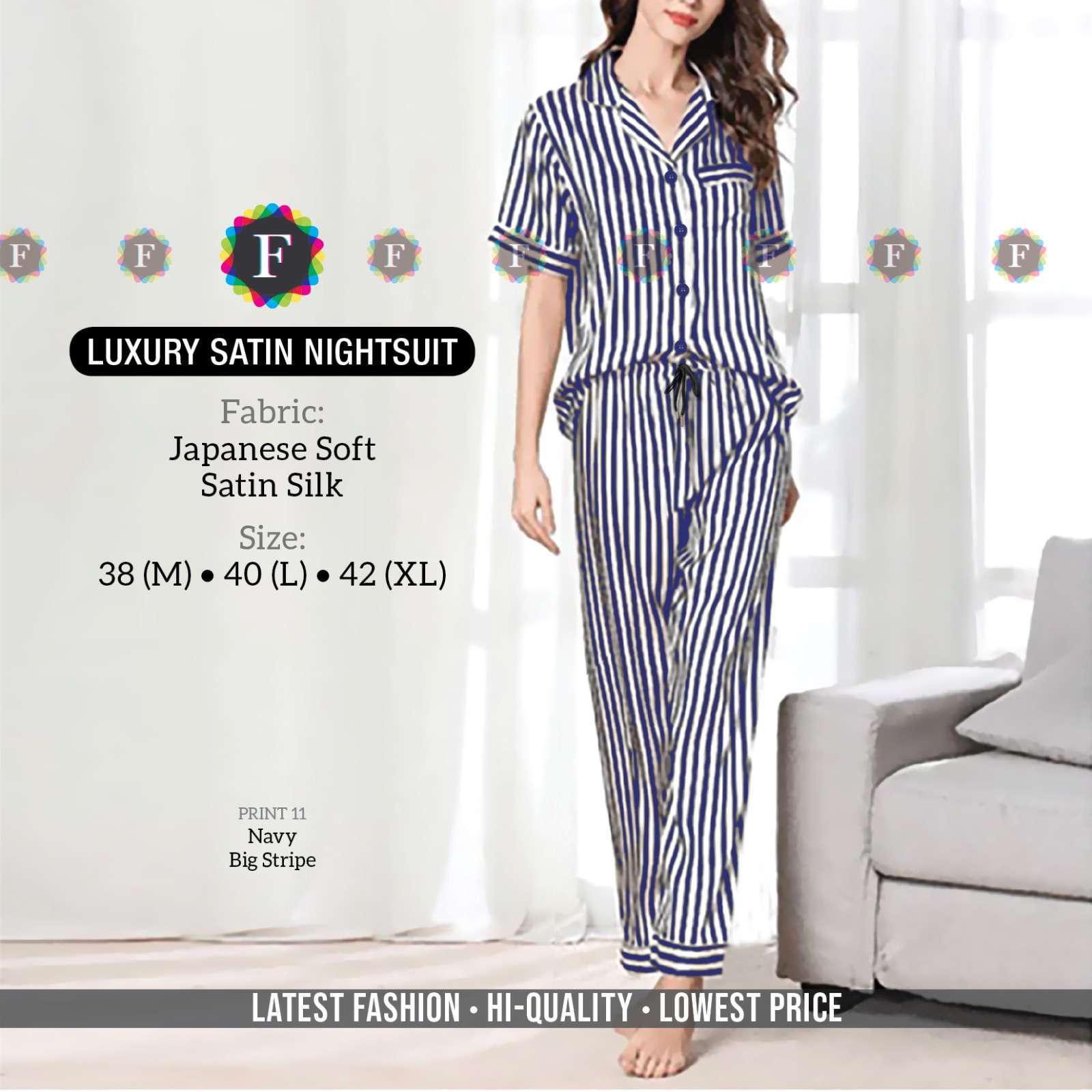 feminine Japanese Woven Satin Silk nightwear set