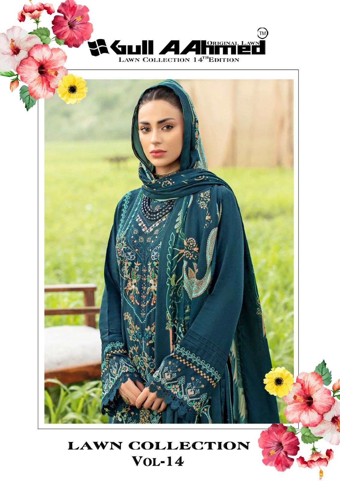 gulahmed vol 14 series 131-136 pure lawn suit 