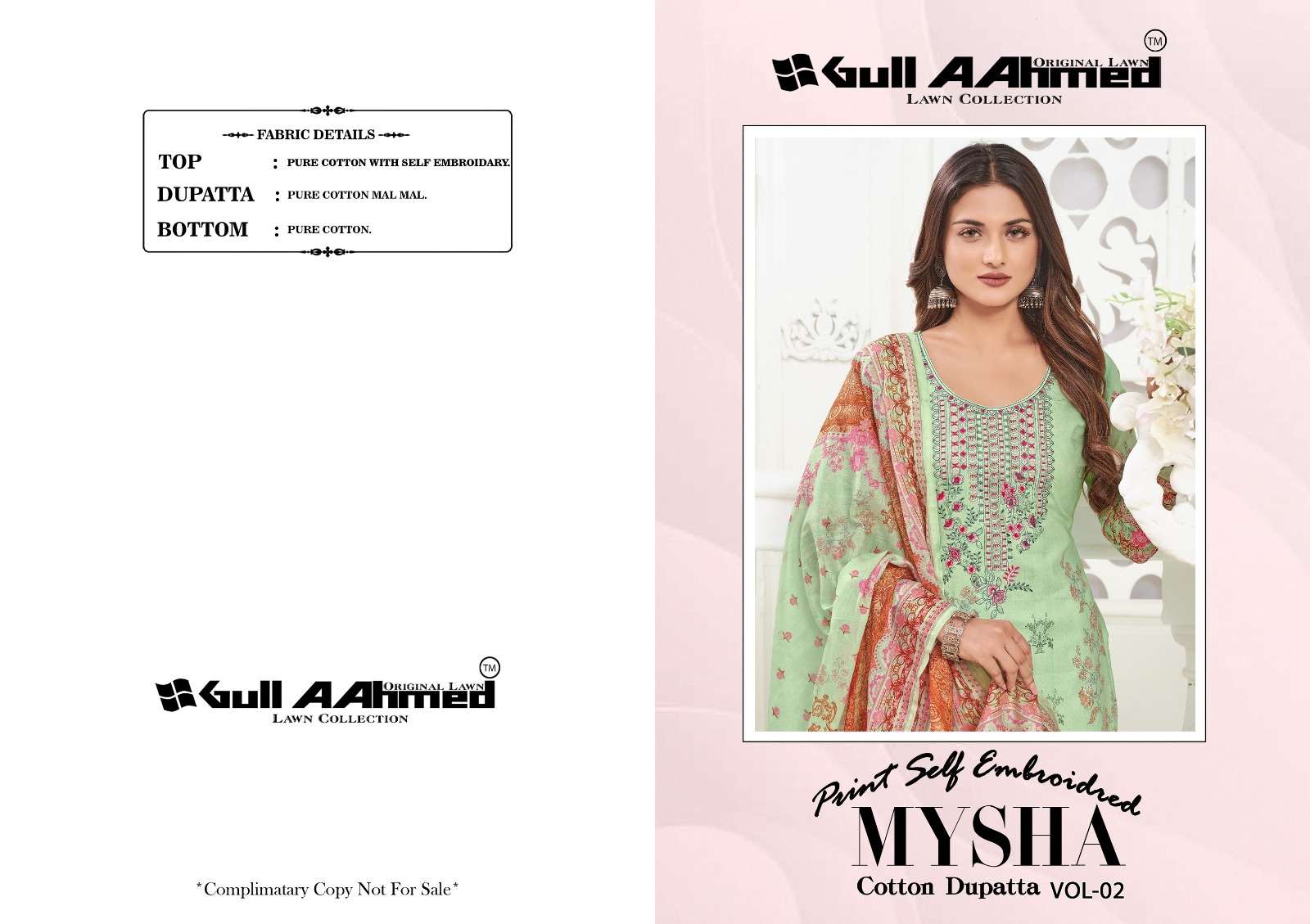 gull ahmed mysha vol 2 series 2001-2008 pure lawn suit  