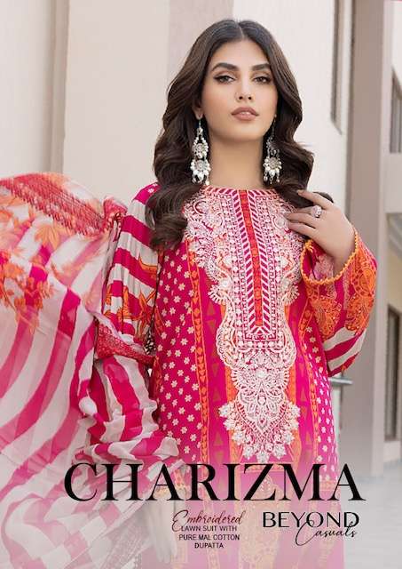 Harshad Charizma Work series 1111-1114 pure Lawn Cotton suit