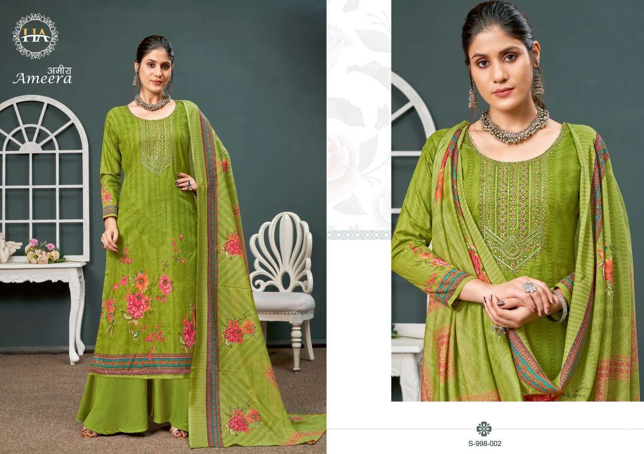 harshit fashion hub ameera series 998001-998008 cambric cotton suit