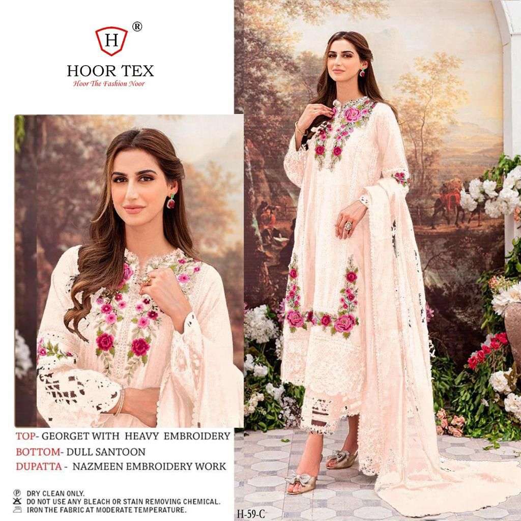 hoor tex H-59 A to E designer faux georgette suit