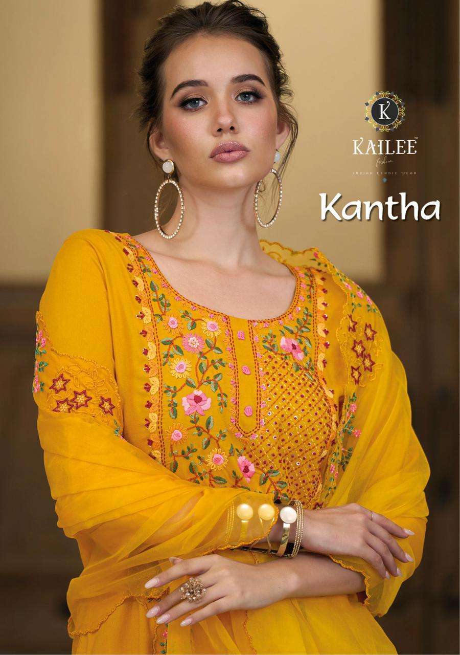 kailee kantha series 40001-40007 pure viscose rayon readymade suit 