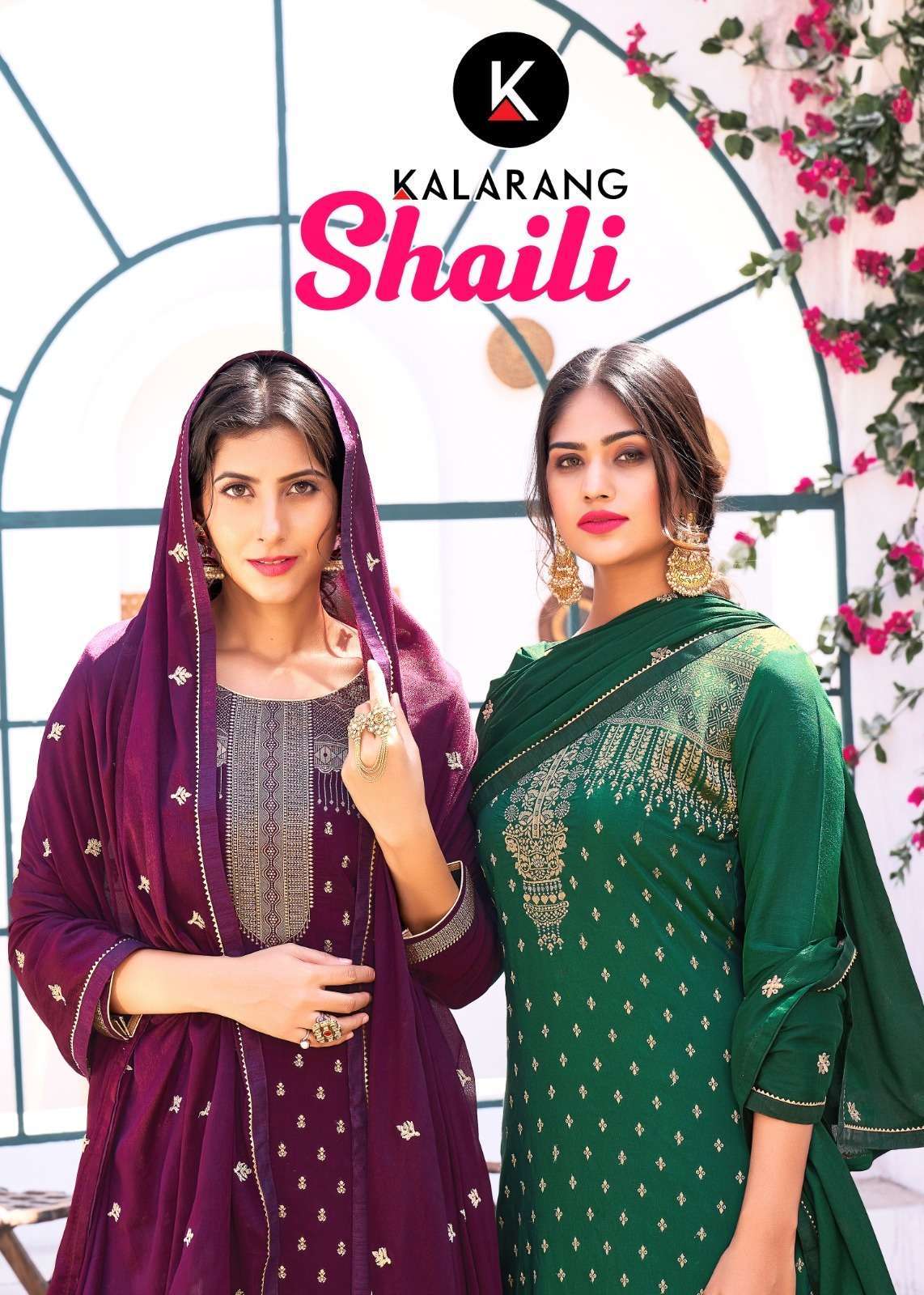 kalarang shaili series 10451-10456 Muslin Dola Jequard suit