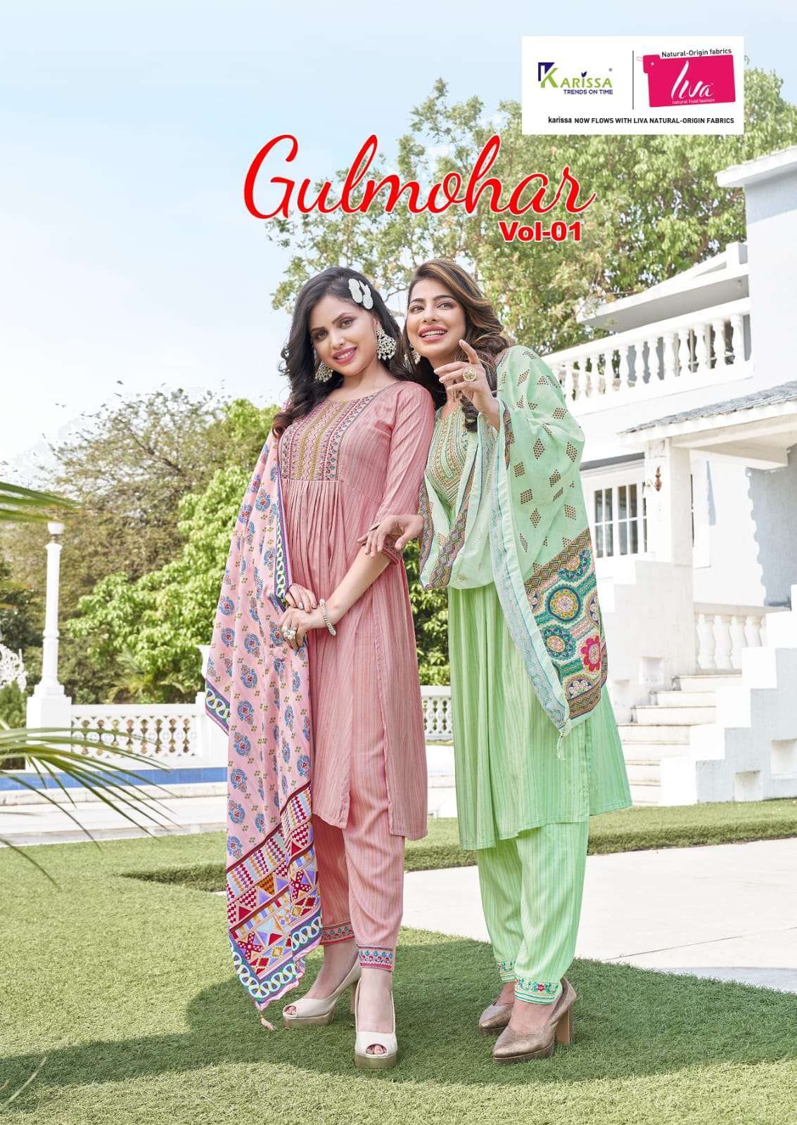 karissa gulmohar vol 1 series 2001-2006 Premium LIVA Rayon readymade suit 