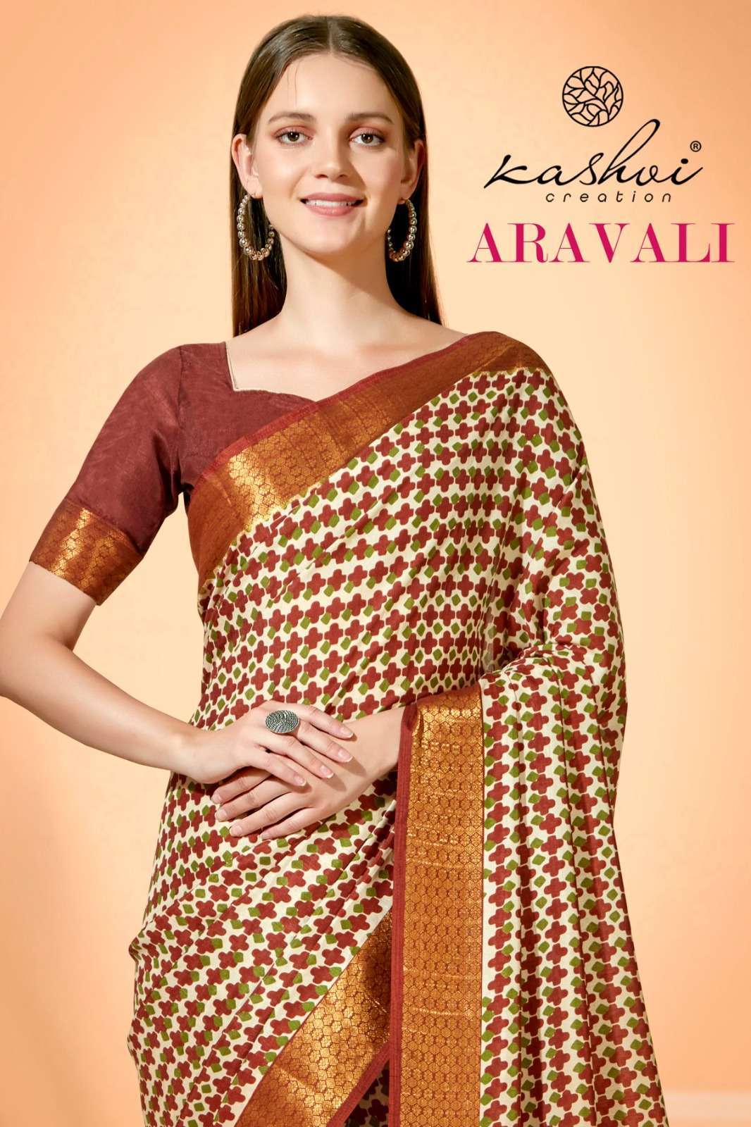 kashvi aravali series 41001-41008 dola jacquard border saree