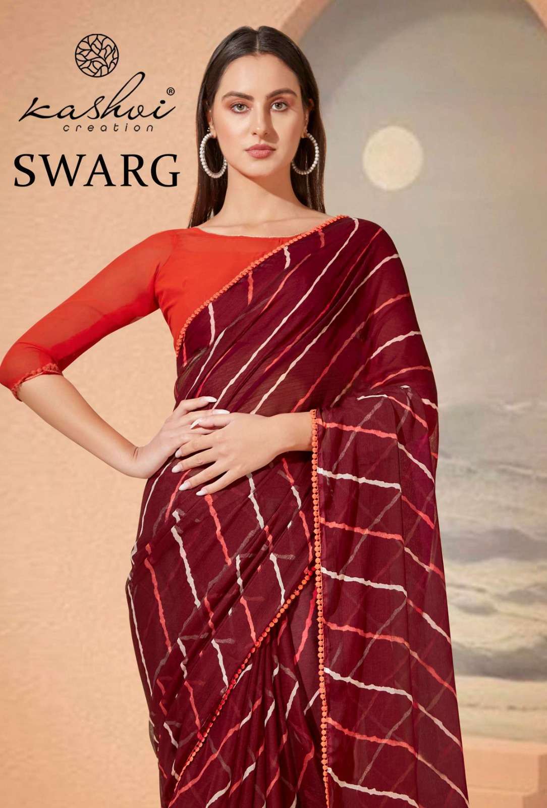 kashvi creation swarg series 52001-52010 chiffon saree