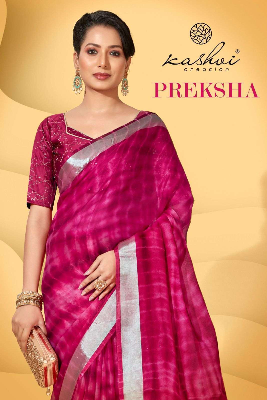 kashvi preksha series 34001-34008 fine georgette saree