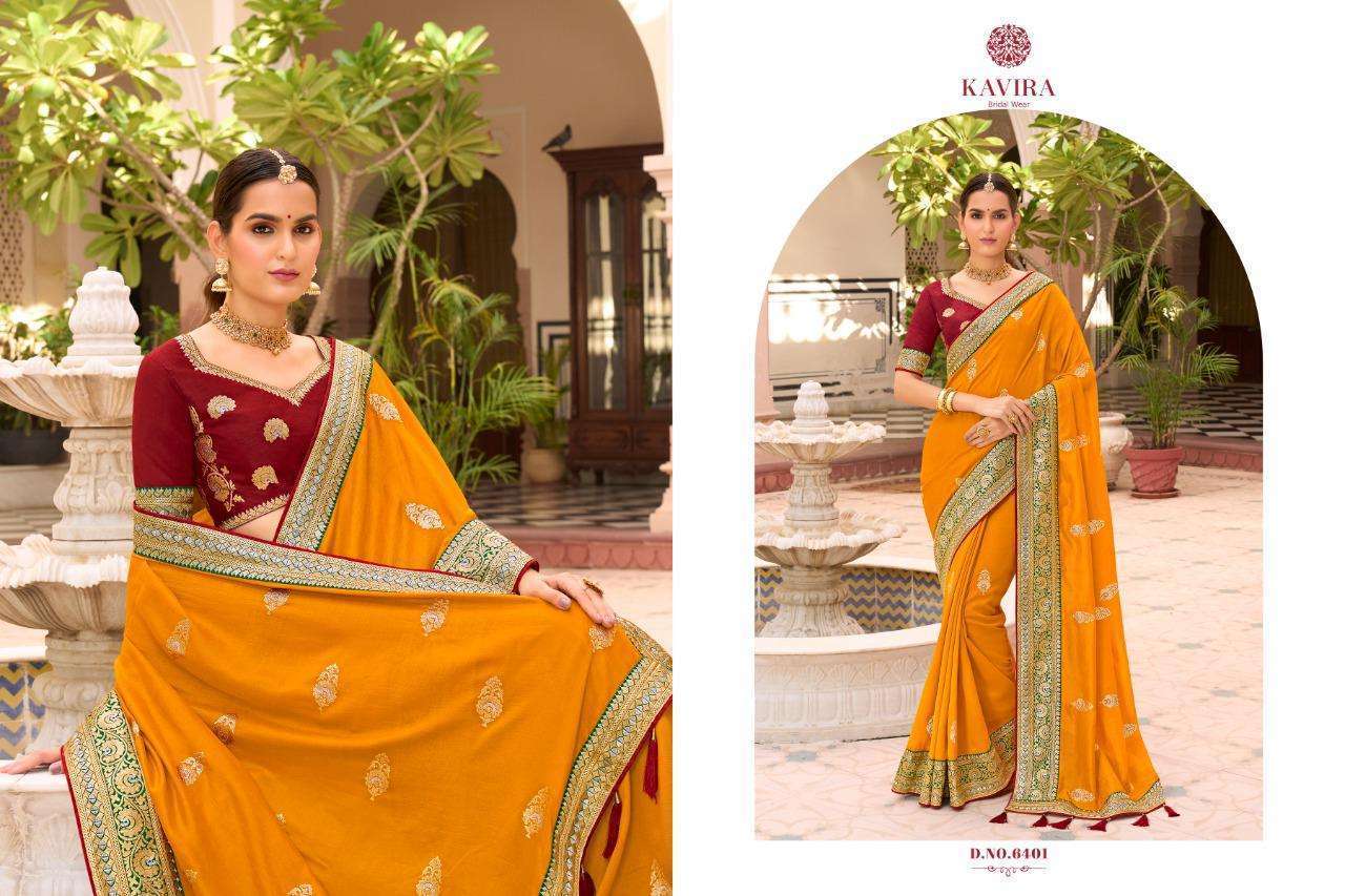 kavira 6401 vichitra blooming designer wedding sarees