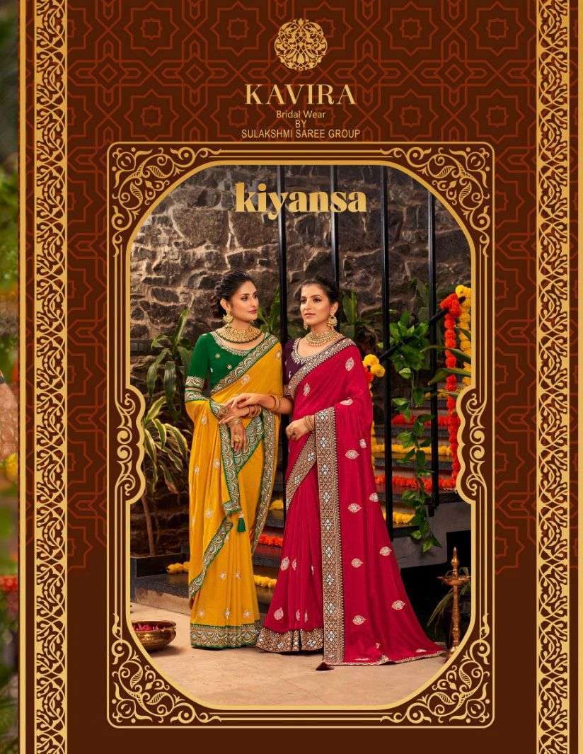 kavira kiyansa series 6501-6509 vichitra Work copper jari saree