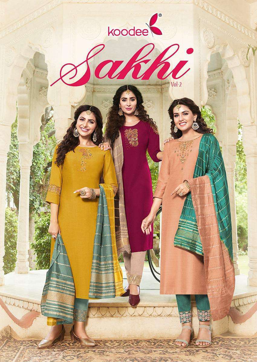 koodee sakhi vol 2 series 2001-2006 Heavy Chanderi readymade suit 