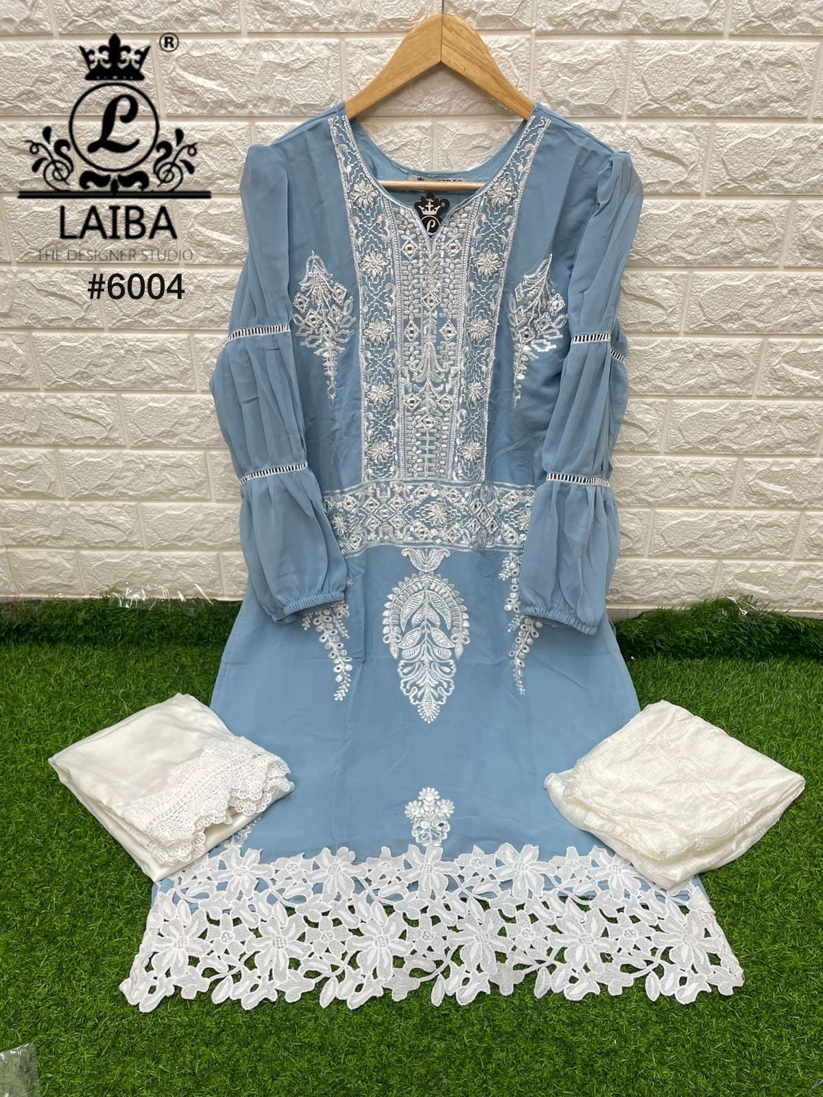 laiba d no 6004 pure georgette pakistani readymade suit