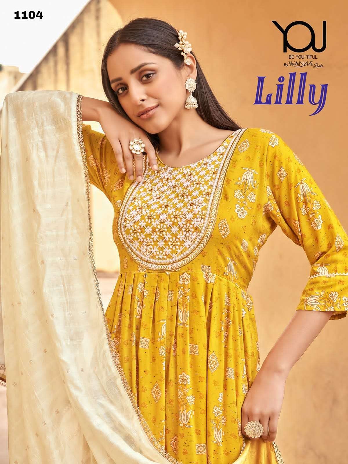 lilly designer pure heavy rayon readymade suit 
