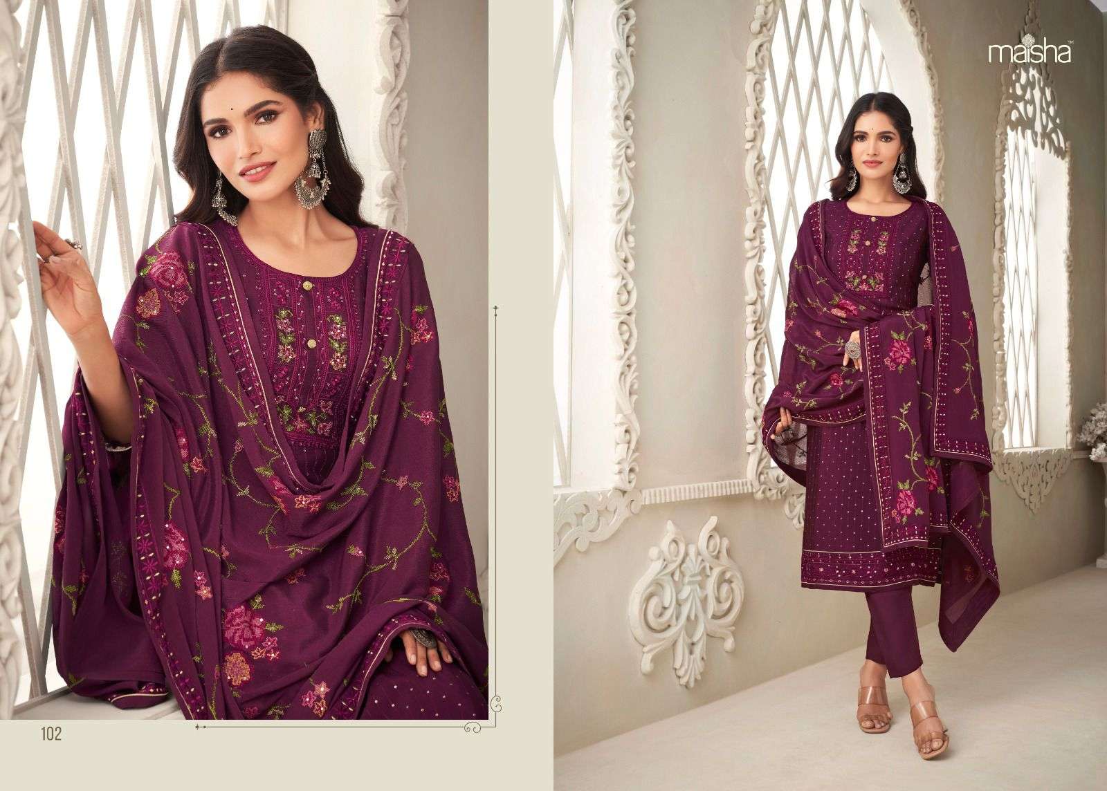 maisha pehnawa designer pure chinon suit 