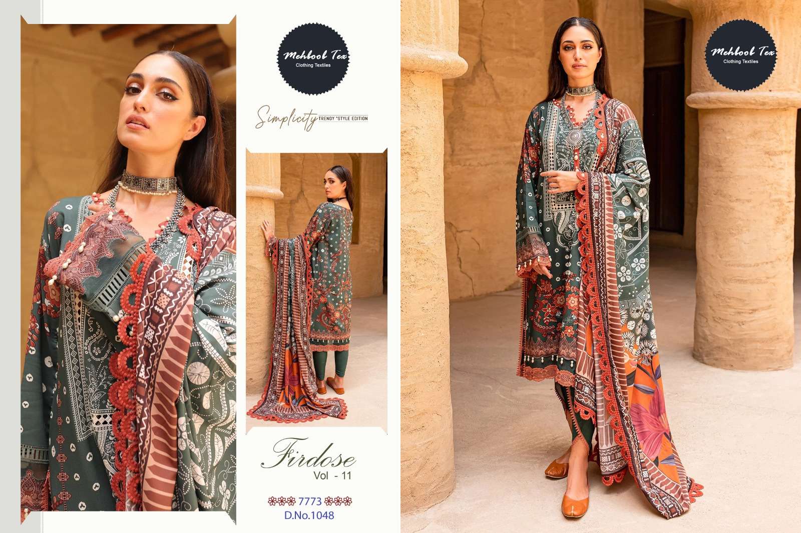 mehboob firdous vol 11 designer pure cotton suit 