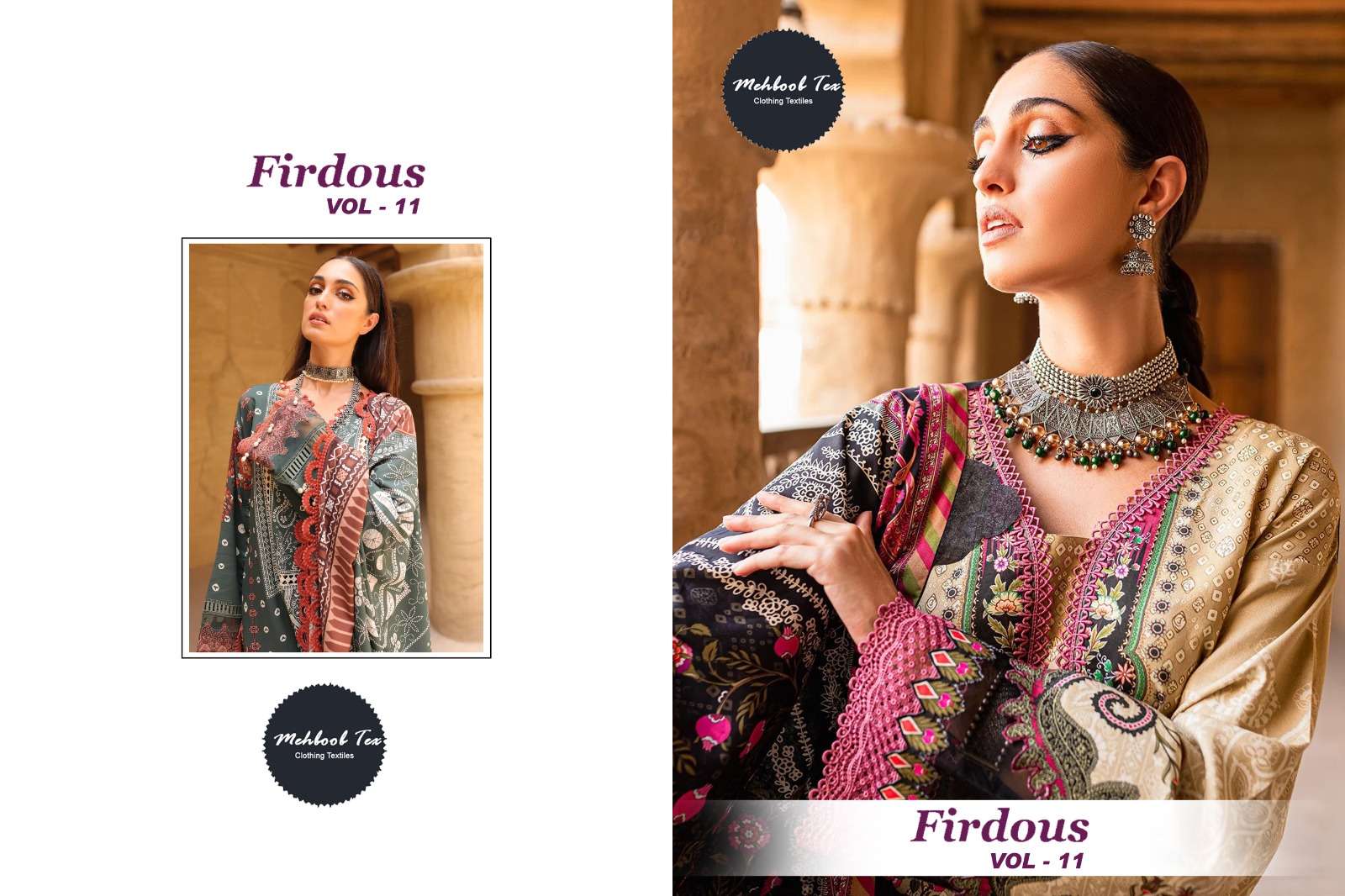 mehboob tex firdous vol 11 designer pure cotton suit 