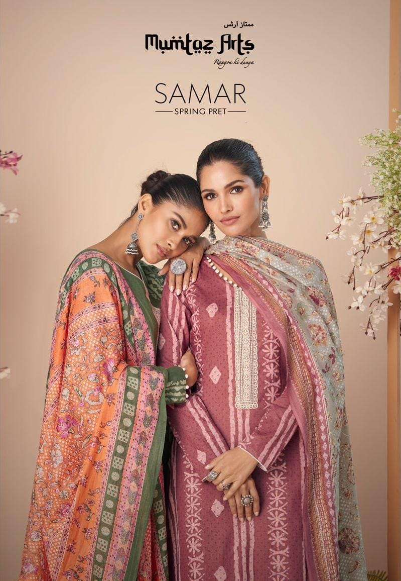 mumtaz arts samar series 21001-21008 pure lawn cambric suit 