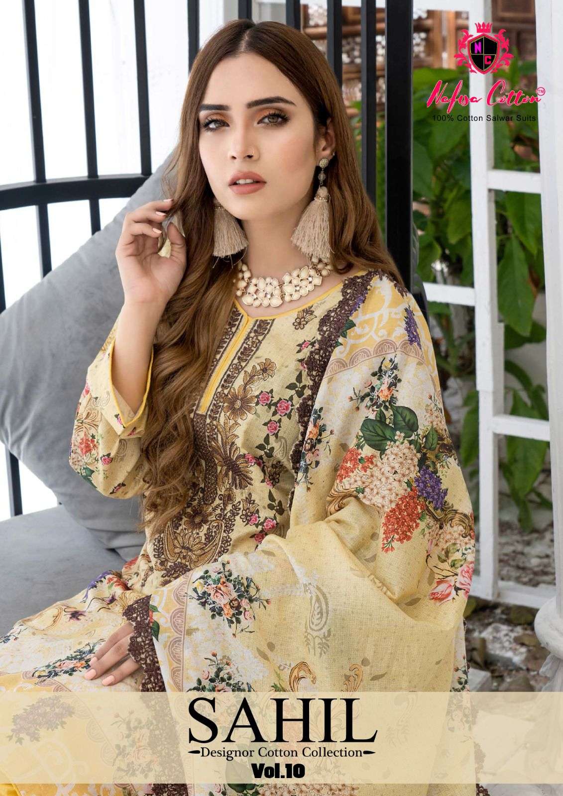 Nafisa Sahil vol-10 series 10001-10006 Karachi Cotton suit