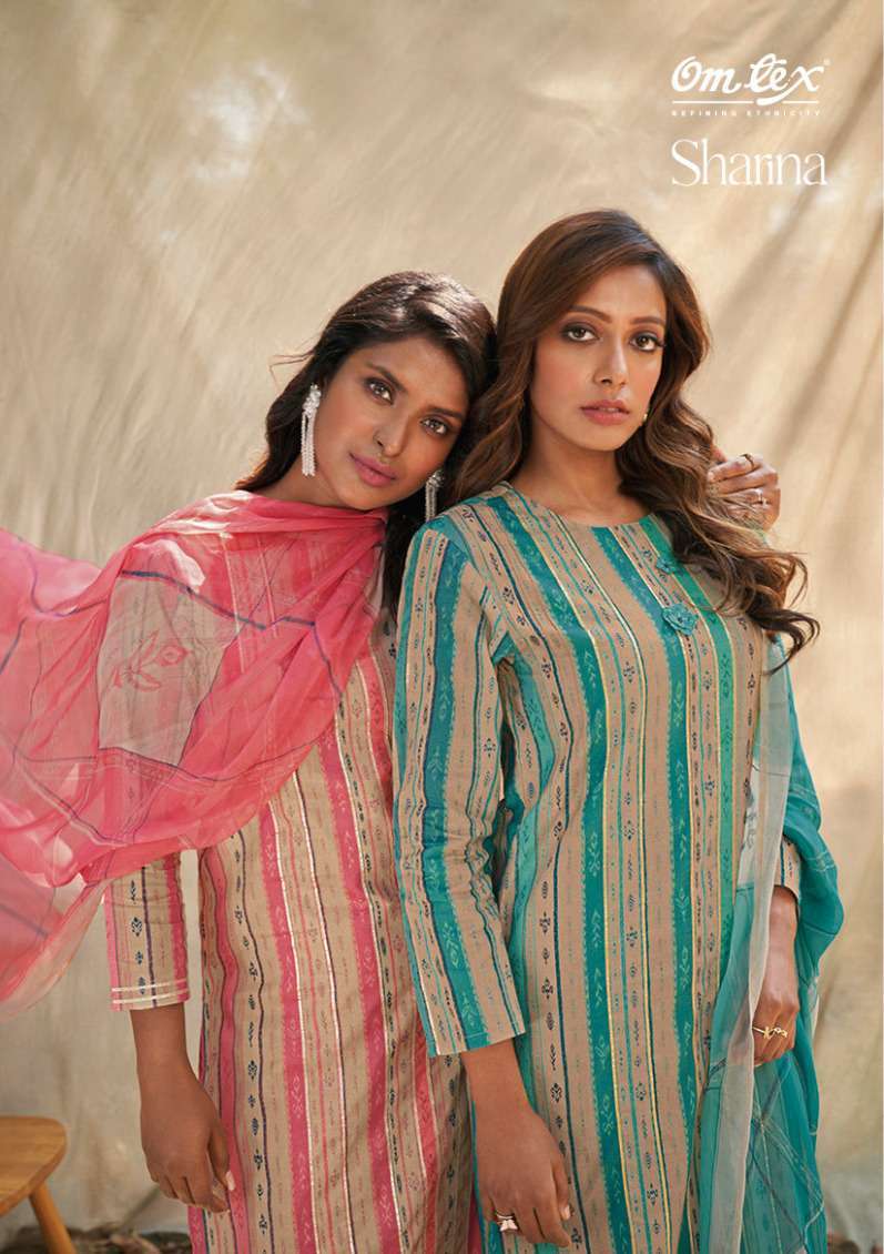 omtex sharina series 1681 lawn cotton print suit 