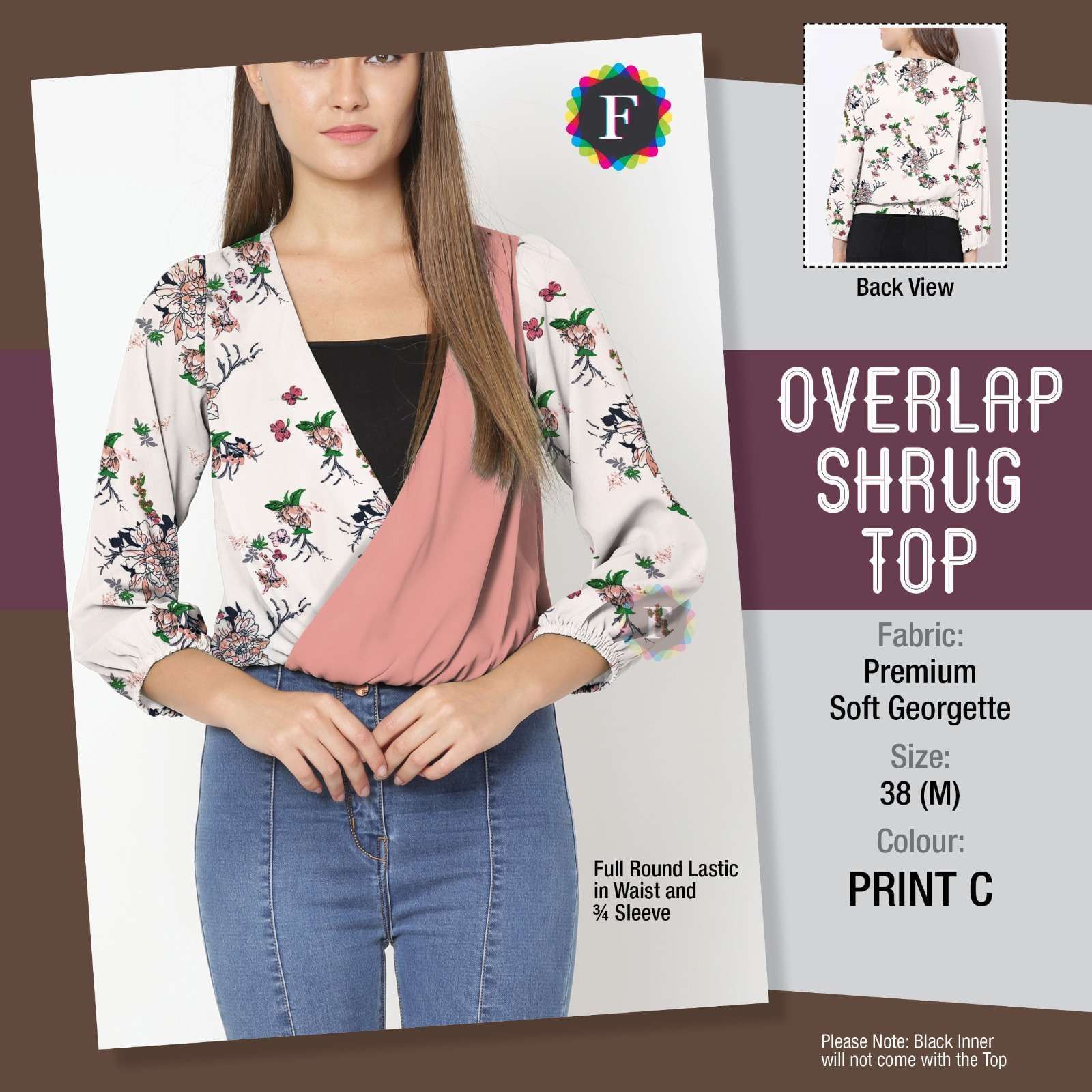 overlap shrug top premium soft georgette 