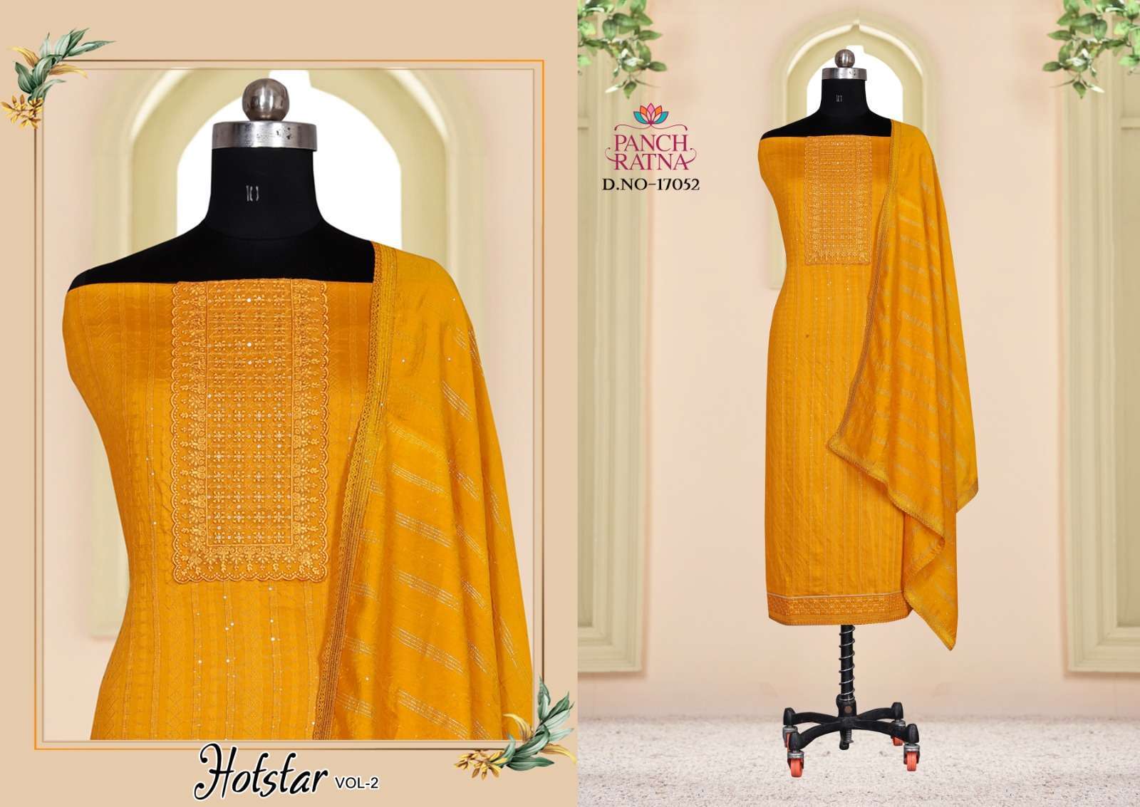 panch ratna hootstar vol 2 series 17051-17054 Weaving Viscose suit