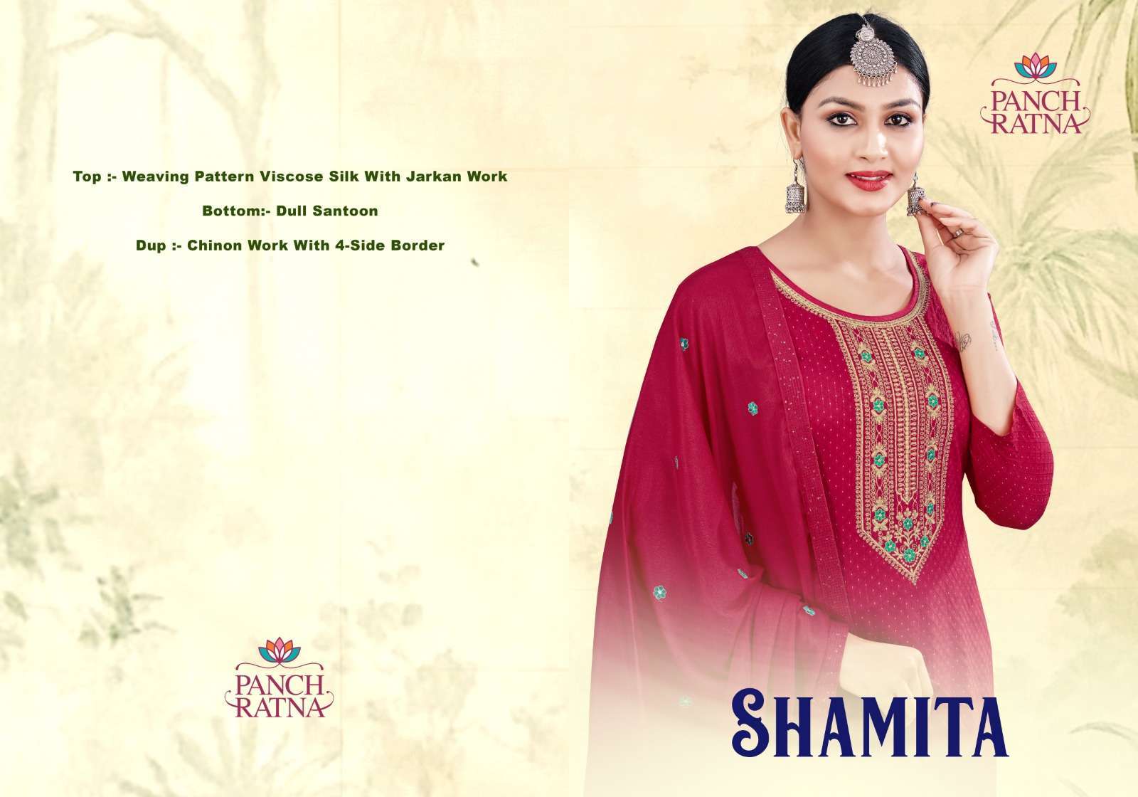 panch ratna shamita series 17091-17094 Viscose Silk suit 