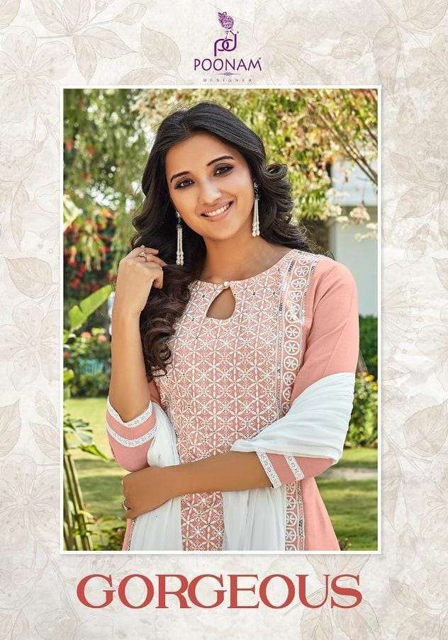 poonam gorgeous series 1001-1006 cotton Lucknowi readymade suit 