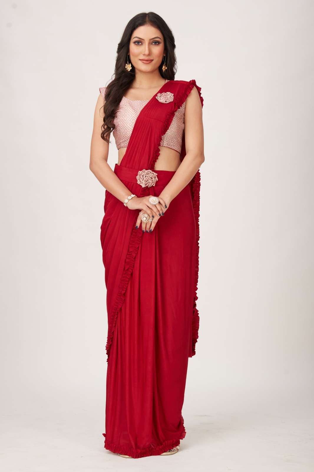 pr 101001 design ready to wear fancy sarees