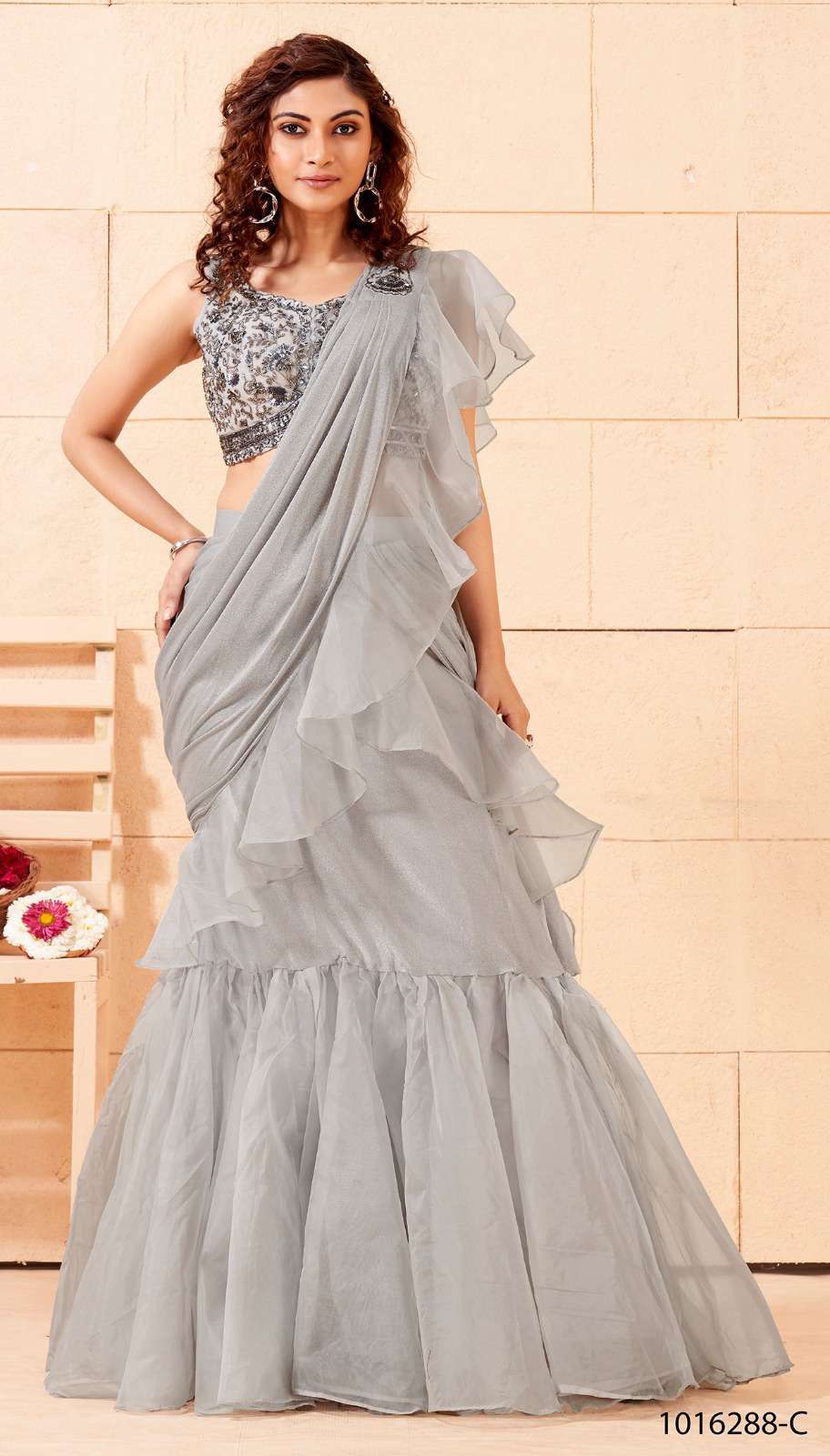 pr clothing 1016288 designer organza ready to wear saree