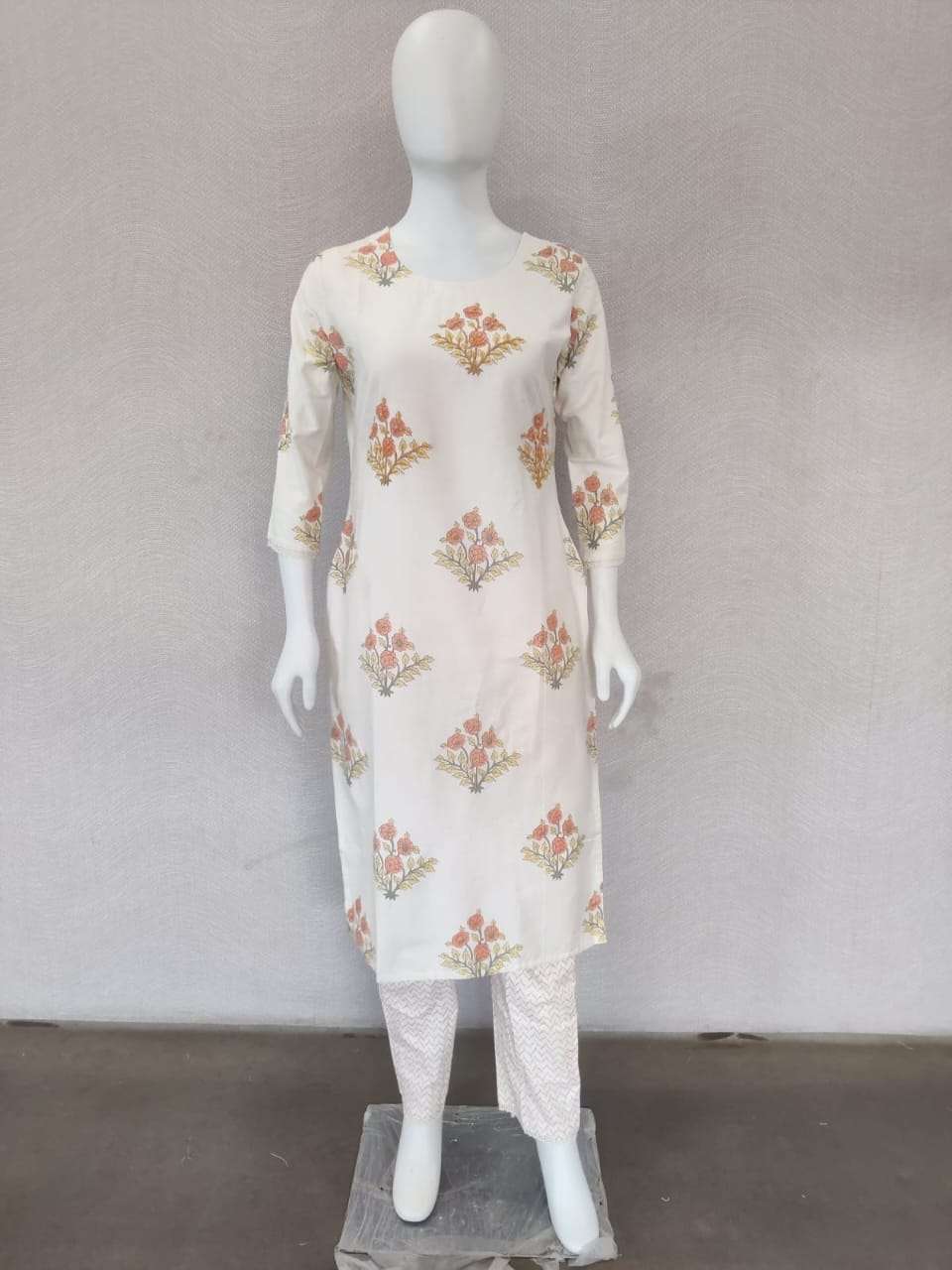 psyna 2082 design cotton kurti with bottom pair
