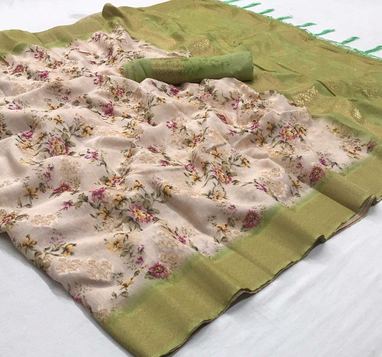 rajpath vrundavan Soft Silk with Beautiful Floral Digital Print saree