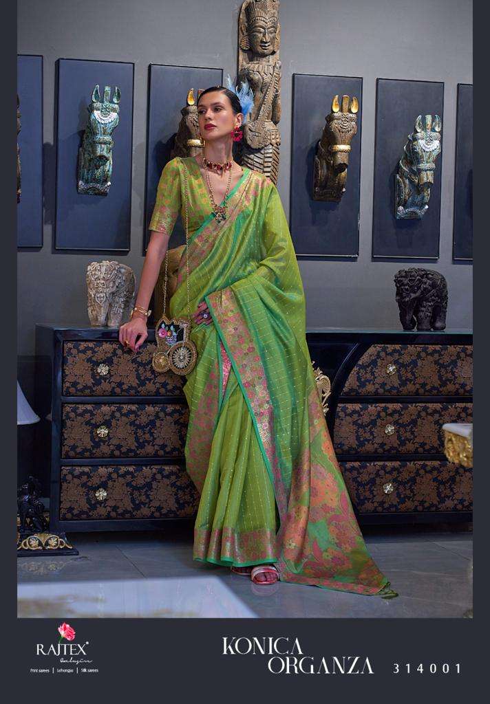 rajtex konica organza designer organza saree 