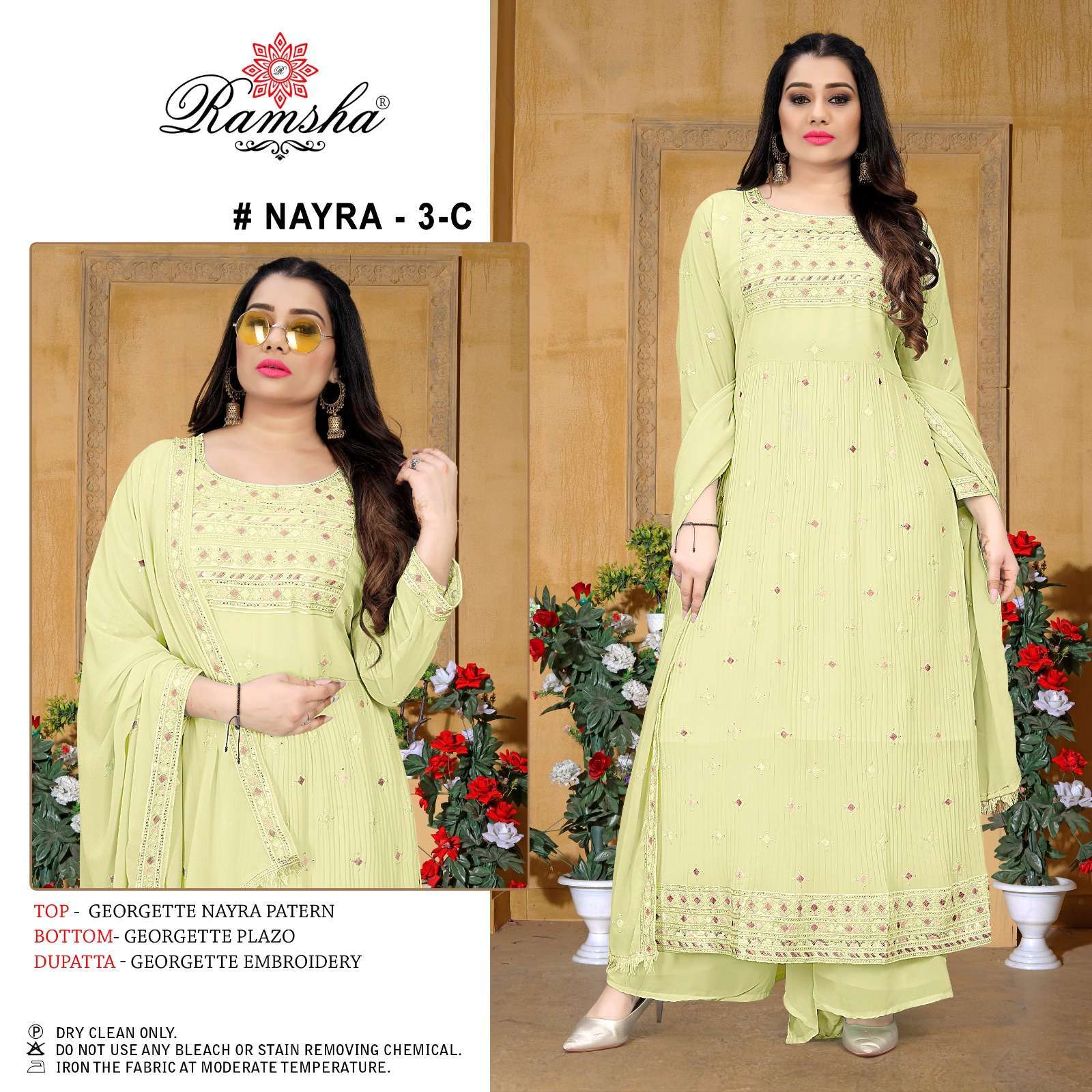 ramsha nayra vol 3 nx georgette embroidery nayra pattern suit 